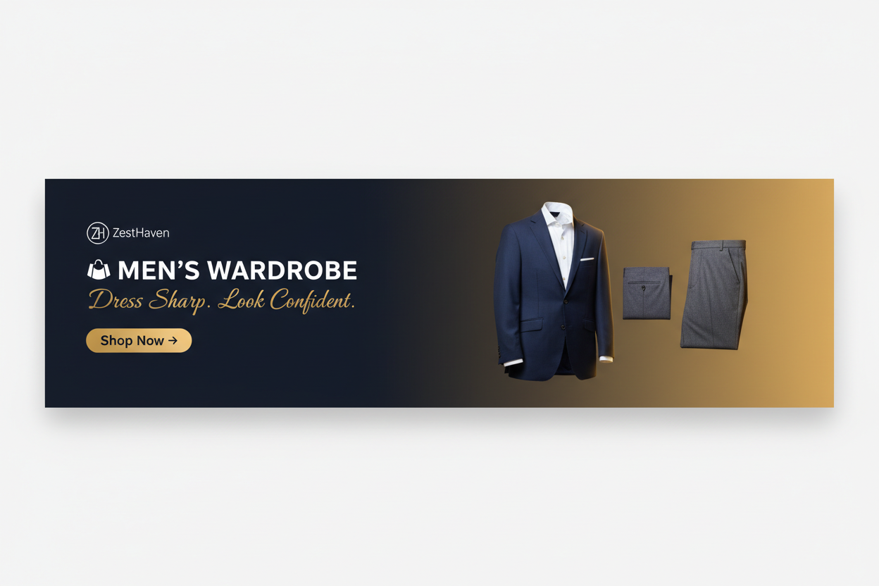 Men's Wardrobe Banner with Image